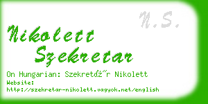 nikolett szekretar business card